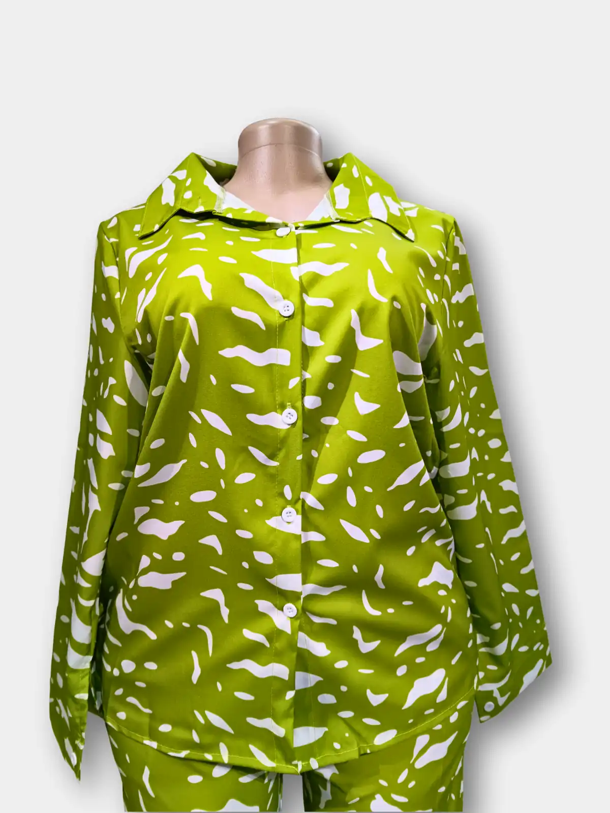 Lime Glow Pajamas - Silk-Cotton sets available at theGirlyZone Kampala